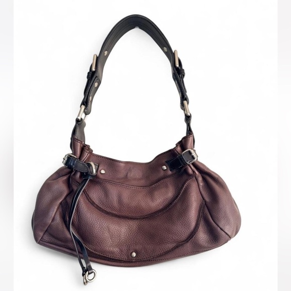 Kenneth Cole NY Brown Leather Shoulder Bag Y2K - Picture 1 of 9